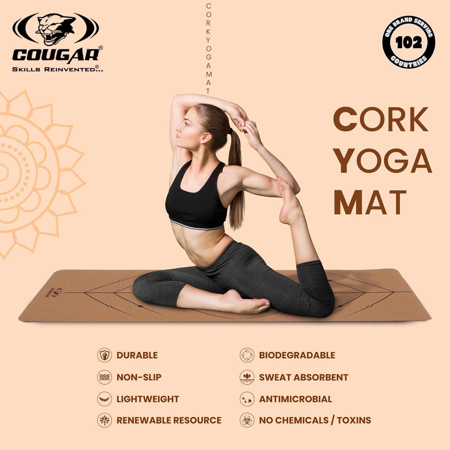 TPE Cork Yoga Mat