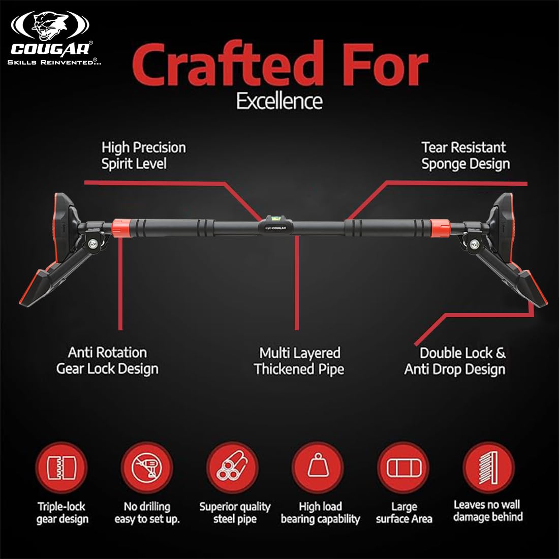 THREE WAY SUPPORT Pull Up Bars